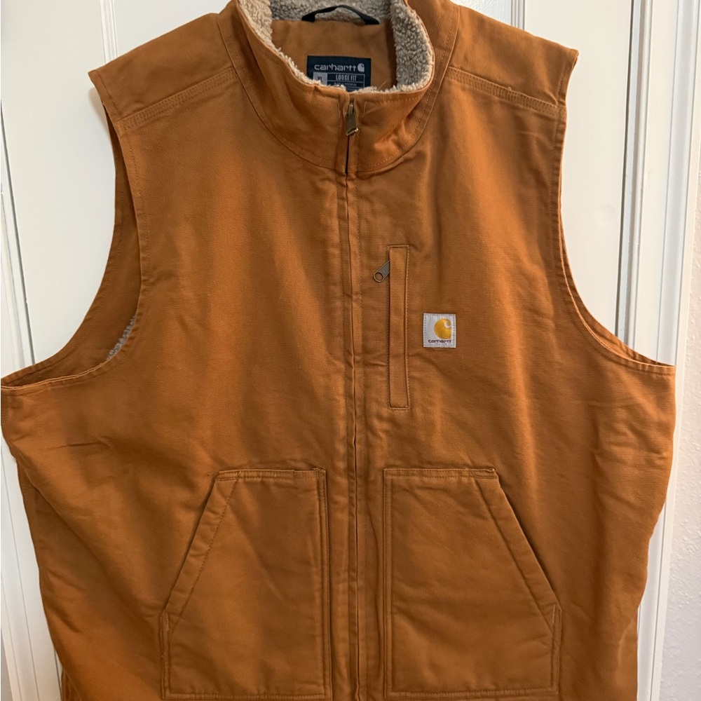 Carhartt Sherpa-Lined Jacket in Carhartt Brown and Cream